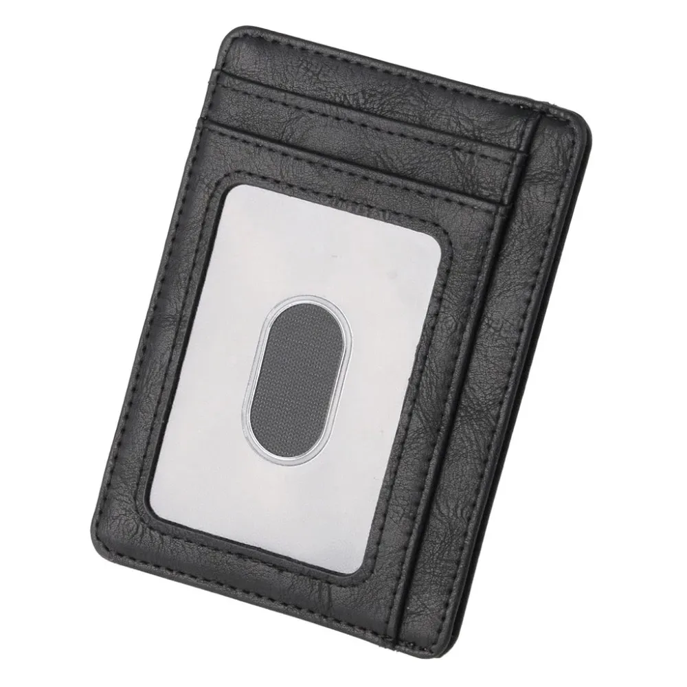 Wholesale price men women slim RFID blocking vegan leather ID card holders wallet business credit card holder