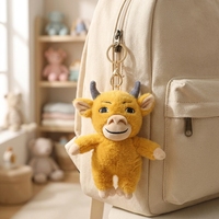 Peluche Vache Orange, Jouet en Peluche Doux, Cadeau Mignon pour Enfants, Idéal pour Fête ou Cadeau d'Invité
