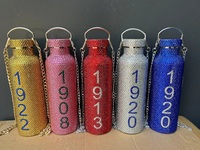 Gobelets isothermes personnalisés en acier inoxydable à double paroi de 25 oz, anti-fuite, avec strass et diamants, pour la sororité grecque Delta