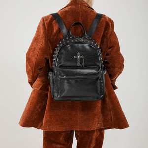 <strong>Women</strong> Quality <strong>Leather</strong> Backpacks for Girls Sac a Dos Casual Daypack <strong>Black</strong> Vintage Backpack School Bags Mochila <strong>Rucksack</strong> - Product Image 3