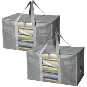 ถุงผ้าโพลีเอทิลีนสำหรับจัดเก็บเสื้อผ้า, ถุงเก็บของหนากันความชื้นแบบถือได้จุได้เยอะ - Product Image 3