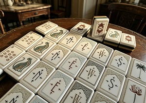 2026 Jeu de tuiles de mahjong américain en Lucite de haute qualité, motif Tortoise Blanc Lotus, écologique, résistant à l'eau, pour jeu de casino - Product Image 5