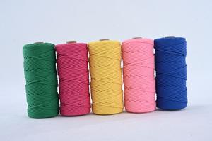 手作りコットンロープDIYカラフルコットン糸マルチストランド編組ロープ帽子工芸ラップ編組ロープ - Product Image 2