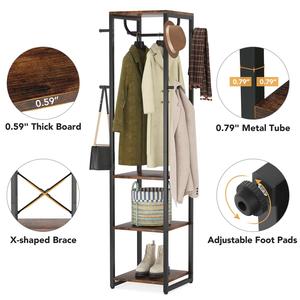 <span class=keywords><strong>Perchero</strong></span> de entrada para <span class=keywords><strong>muebles</strong></span> de sala de estar, <span class=keywords><strong>perchero</strong></span> independiente de madera de 8 ganchos - Product Image 3