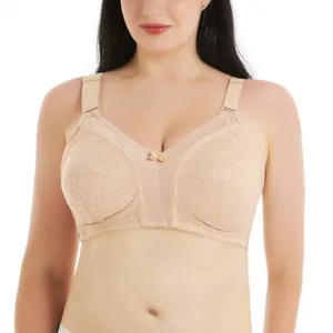New Arrival Women High Support Plus Size Bras For Women Cotton Bra Big Size full Cup Wire Free Big Breast Bra
