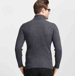 Nuovo Maglione Invernale da <span class=keywords><strong>Uomo</strong></span> Versione Coreana Tinta Unita <span class=keywords><strong>Slim</strong></span> Fit Collo Alto in Lana Maglione da <span class=keywords><strong>Uomo</strong></span> Abbigliamento Maschile - Product Image 3