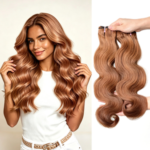 <b>Body</b> <b>Wave</b> Bundles Light Brown Color Brazilian Virgin Human Hair Weft <b>Body</b> <b>Wave</b> Hair Extensions Sew In Hair Bundles For Women - Product Image 5