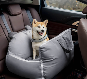 Bonita cama gris impermeable de lujo para mascotas con funda lavable extraíble, cama de Viaje de invierno para perros, cama con clavijas para exteriores para asiento de coche - Product Image 2