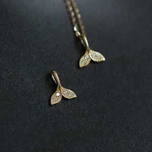 Pure 9K Mini Gold Pendant <b>Necklace</b> for Women Mermaid Tail Shape Customized Kj17 Charm Pendants GOLDtutu Casual/Sporty Gift - Product Image 1