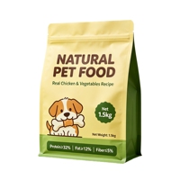 Sachet refermable à fond plat en aluminium, fabriqué sur mesure en matériaux recyclés écologiques, pour aliments pour chiens, chats et animaux de compagnie, 5 kg, 10 kg