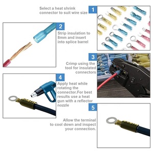 180 piezas impermeable Cable eléctrico empalme de alambre resistente al calor conecta Kit de terminales de automoción marina - Product Image 5