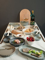 Service de Table en Céramique de Luxe 52 Pièces Style Nordique, Vaisselle en Porcelaine Fine, Bols et Assiettes, Compatible Micro-ondes, Idéal pour un Cadeau de Pendaison de Crémaillère