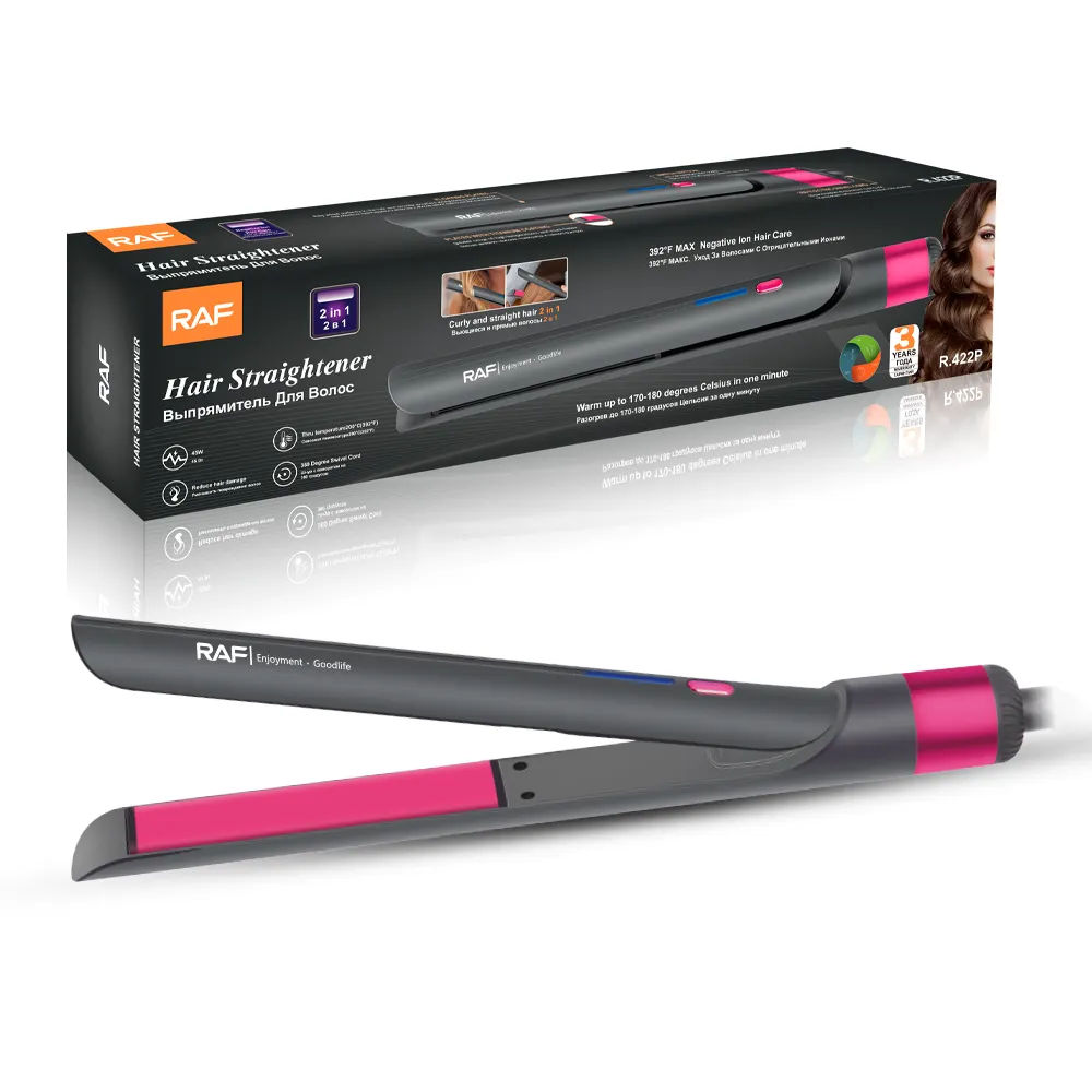 Popular Professional Fast Heating 2-in-1 Curler Hair Straightener Flat Iron for All Hairstyles