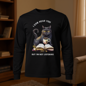 Cat I Can Hear You But I'm Not Listening Reading Maglietta a maniche lunghe - Product Image 3
