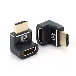Video TV PS HD-MI Adapter Male to Female HD-MI 2.1 Cable Adapter 8k hd-mi adapter 90 degree right angle