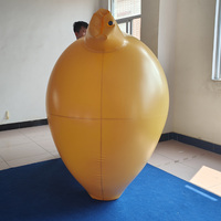 Costume gonflable personnalisé en PVC jaune et noir pour des tenues amusantes
