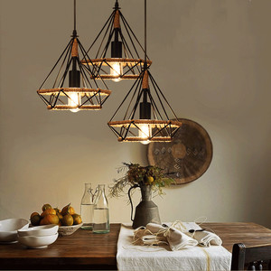 Plafonnier <span class=keywords><strong>en</strong></span> <span class=keywords><strong>fer</strong></span> <span class=keywords><strong>forgé</strong></span> au style industriel américain, design créatif rétro <span class=keywords><strong>en</strong></span> corde <span class=keywords><strong>de</strong></span> chanvre, idéal pour un bar, une table, un restaurant ou une boutique - Product Image 4