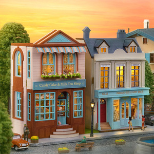 Houten Poppenhuis Warm Landhuis Full Star Dessert Winkel Romantisch Kasteel Poppenhuis Voor Meisjes Miniatuur Meubels Voor Poppenhuis - Product Image 6