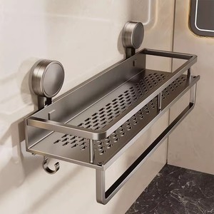 Suministro Exclusivo: Estante de Almacenamiento con Ventosa, Sin Necesidad de Perforación, para Lavabo de Baño - Product Image 5