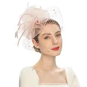 HZO-23019 Wholesale Fashion Design Party Women Church Fascinators Hats Sinamay <strong>Navy</strong> Red Church Fascinator <strong>Headbands</strong> - Product Image 5