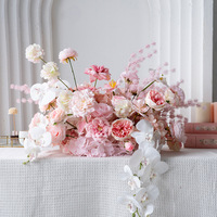 Arrangement floral romantique pour table longue artificielle, décoration pour hôtels, restaurants, banquets, mariages, événements et cérémonies