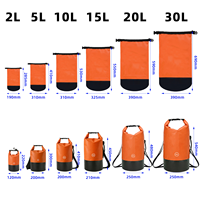 Sac étanche 500D PVC pour camping, randonnée, sports nautiques, kayak, bateau, sac à dos, 2L, 5L, 10L, 15L, 20L, 30L