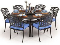 Moderno al por mayor Durable impermeable de aluminio fundido al aire libre Patio Muebles de jardín Juego de mesa de comedor con sillón
