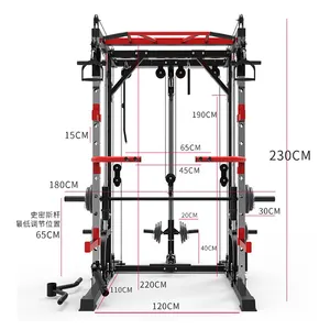 Vente directe d'usine smith machine équipement de gymnastique multifonction et multifonctionnel smith machine squat rack avec câbles