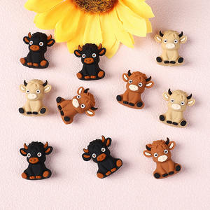 Perles focales mignonnes en silicone de qualité alimentaire en forme de vache des Highlands perles en silicone 3D pour la fabrication de chaînes de sucette de dentition pour bébé vente en gros - Product Image 6