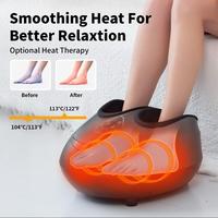 Masseur de pieds électrique à rouleaux pétrissants Shiatsu avec chaleur, compression d'air et massage par coussinets d'air, appareil de massage des pieds pour la maison et le bureau