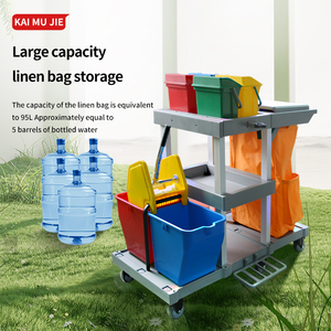 YJ seri keranjang utilitas multifungsi yang didorong dengan tangan bahan plastik untuk tas <span class=keywords><strong>Linen</strong></span> alat pembersih di ruang Hotel - Product Image 3