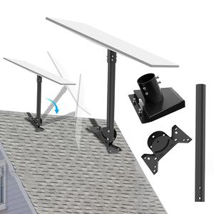 JH-Mech Mount <span class=keywords><strong>TV</strong></span> <span class=keywords><strong>Antenne</strong></span> Poteau Gris Poudre Enduit Acier Au Carbone Polyvalent Stable Réglable <span class=keywords><strong>Antenne</strong></span> Extérieure Poteau De Montage - Product Image 3