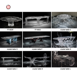 <span class=keywords><strong>Mesa</strong></span> de comedor redonda de 6 plazas de acrílico cristalino platino moderno de lujo personalizado TT - Product Image 6