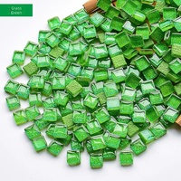 Ubin Mosaik Kaca Glitter Mini 10x10mm dalam Jumlah Besar, Bahan Aman Buatan Tangan untuk Seni Anak DIY dan Dekorasi Rumah & Taman
