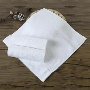 厂家纯棉五星级酒店加厚白色小毛巾手巾带标志