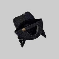 Gorra de béisbol de 6 paneles sin estructura de poliéster/algodón con orejeras para perro, ajustable, transpirable, impermeable, a la moda, con cierre a presión y remaches.