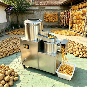 Machine commerciale électrique haute vitesse pour laver et peler les pommes de terre, prix de la machine à peler et couper les pommes de terre - Product Image 1