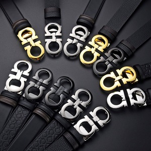 Thắt lưng da bò Ý cao cấp dành cho nam với khóa kim cương đen, chiều dài tùy chỉnh, phụ kiện thời trang trang trọng. - Product Image 1