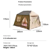 Tente de toit gonflable imperméable pour camping, auvent quatre saisons, colonne d'air Oxford chaude, toit gonflable entièrement automatique 2.6x2.2x1.7m