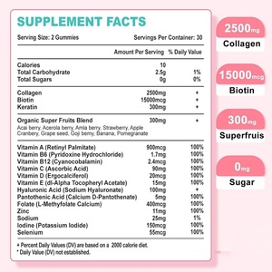 Private Label Collagen Gummies Promote Hair Nails Growth Renew Skin Vitality Collagen <b>Gummy</b> <b>Candy</b> - Product Image 2