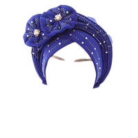 Nouveau design – Turban pour femme avec strass, voile de mariée orné de fleurs et de perles, châle musulman chaud pour l'hiver – Livraison gratuite