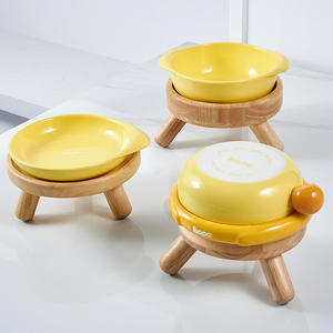 Toptan Yüksek Evcil Hayvan Mama Kabı Standı, Boyun Sağlığı İçin Dökülmez Masif Meşe Ahşap Kedi ve Köpek Mama Kabı Tutucu, Küçük Evcil Hayvan Yemek Masası - Product Image 3