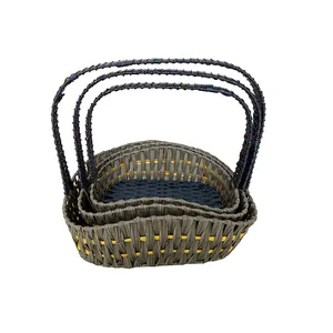Colorful wicker willow Rattan hamper Mini gift Buy Handle picnic basket set storage basket