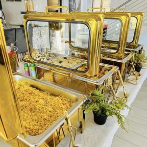 Restaurant Equipment Stainless Steel 9L Gas/<strong>Fuel</strong> Powered Buffet Rectangular <strong>Chaffing</strong> Dish Food Warmer for Catering - Product Image 1