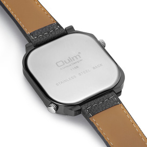 Montre à quartz de luxe Oulm pour homme avec <span class=keywords><strong>grand</strong></span> cadran carré, boîtier vintage, bracelet en cuir, mouvement Miyota, affichage à aiguilles - Product Image 3
