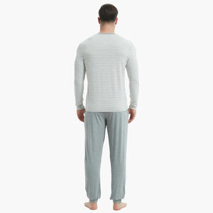 Cotton <b>Mens</b> Pajamas Set Long Sleeve Henley Bamboo Sleepwear Top Soft Jogger Pants Pajamas Cool <b>Pj</b> Set Bamboo Loungewear Set - Product Image 4