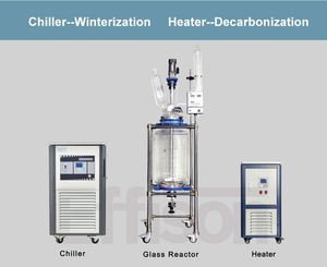 Стеклянный реактор Effison 100 л с циркуляционным нагревателем, полуавтоматический, 220В/110В, прост в эксплуатации для декарбонизации - Product Image 3