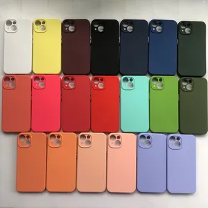 Sarung ponsel TPU 2.5mm lubang tombol warna kontras untuk iPhone Samsung Huawei