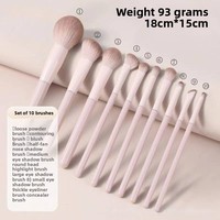 Ensemble de 13 pinceaux de maquillage Taoyao avec poils synthétiques et manche en plastique, pinceaux pour les yeux, le nez et les joues, kit complet pour les fards à paupières