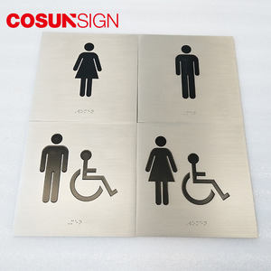 Letreros de Acrílico Transparente para Puertas, Impresión Reversa, Letrero de Baño ADA con Braille, Letrero de Inodoro - Product Image 3